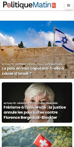 Anteprima del sito Politique Matin, media di Francia per articoli sponsorizzati