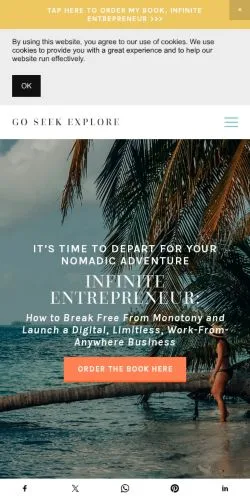 Anteprima del sito Go Seek Explore, media di Stati Uniti per articoli sponsorizzati