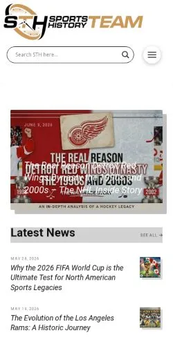 Anteprima del sito Sports Team History, media di Stati Uniti per articoli sponsorizzati