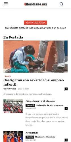 Anteprima del sito Meridiano, media di Messico per articoli sponsorizzati