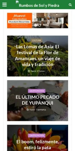 Anteprima del sito Rumbos De Sol & Piedra, media di Spagna per articoli sponsorizzati