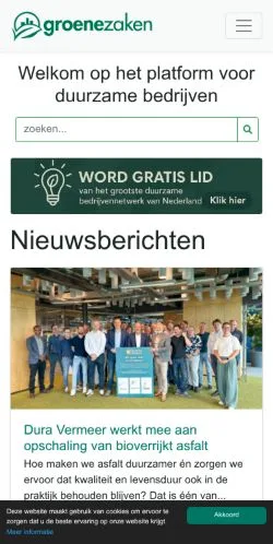 Podgląd witryny Groene Zaken, medium z kraju Holandia do artykułów sponsorowanych