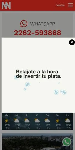 Aperçu du site Noticias De Necochea, média de Argentine pour articles sponsorisés