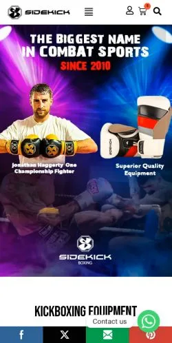Anteprima del sito Sidekick Boxing, media di Regno Unito per articoli sponsorizzati