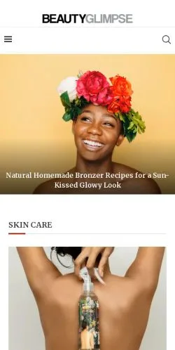 Anteprima del sito BeautyGlimpse, media di Stati Uniti per articoli sponsorizzati