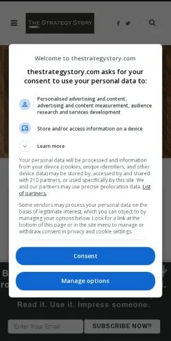 Anteprima del sito The Strategy Story, media di Stati Uniti per articoli sponsorizzati