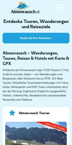 Anteprima del sito Almenrausch, media di Austria per articoli sponsorizzati