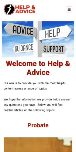 Anteprima del sito Help & Advice, media di Regno Unito per articoli sponsorizzati