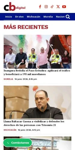 Podgląd witryny CB Televisión, medium z kraju Meksyk do artykułów sponsorowanych