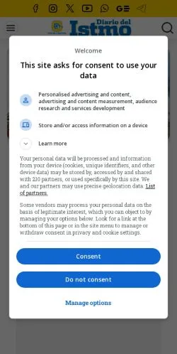 Anteprima del sito Diario del Istmo, media di Stati Uniti per articoli sponsorizzati
