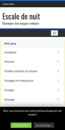 Vorschau der Website Escale De Nuit, Medium aus Frankreich für gesponserte Artikel