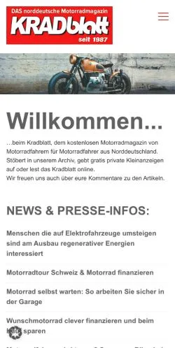 Anteprima del sito Kradblatt, media di Germania per articoli sponsorizzati