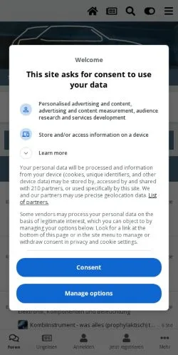 Pré-visualização do site E30-Talk, meio de Alemanha para artigos patrocinados