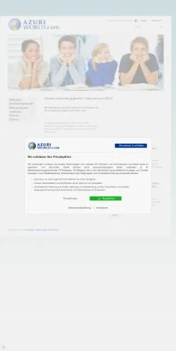 Forhåndsvisning av nettstedet Azubiworld, medium fra Tyskland for sponsede artikler