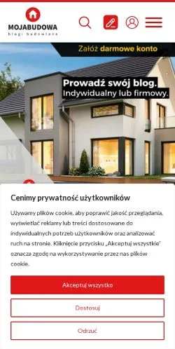 Anteprima del sito Mojabudowa, media di Polonia per articoli sponsorizzati