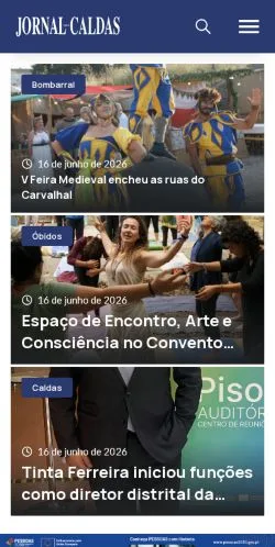 Anteprima del sito Jornal Das Caldas, media di Portogallo per articoli sponsorizzati