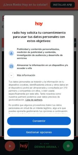スポンサード記事向けのスペインメディア、Radio Hoyのサイトプレビュー