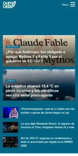 Anteprima del sito OhMyGeek, media di Spagna per articoli sponsorizzati