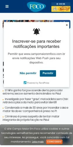 Anteprima del sito Campo Maior Em Foco, media di Brasile per articoli sponsorizzati