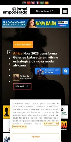 Anteprima del sito Jornal Empoderado, media di Brasile per articoli sponsorizzati