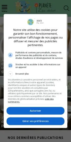 Anteprima del sito Planète Zéro Déchet, media di Francia per articoli sponsorizzati