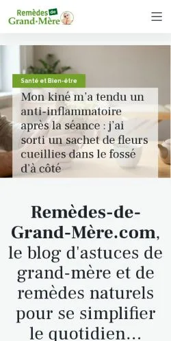 Anteprima del sito Remèdes de Grand-Mère, media di Francia per articoli sponsorizzati