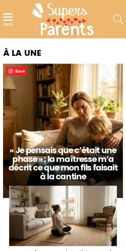 Anteprima del sito Supers Parents, media di Francia per articoli sponsorizzati