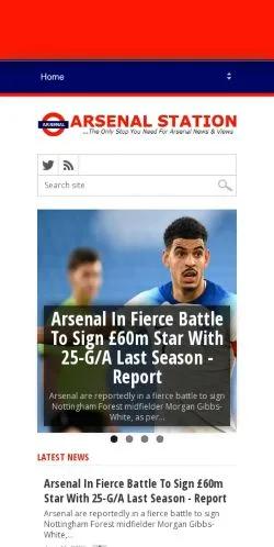Anteprima del sito Arsenal Station, media di Regno Unito per articoli sponsorizzati