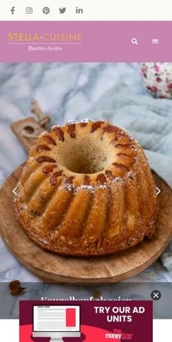 Pré-visualização do site StellA Cuisine, meio de França para artigos patrocinados