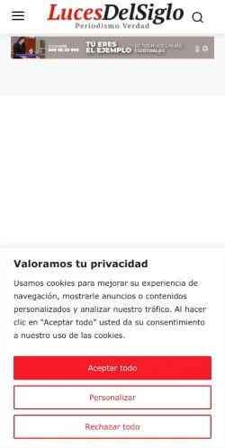 Voorbeeld van de site Luces del Siglo, medium uit Mexico voor gesponsorde artikelen