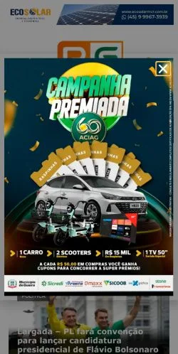 Anteprima del sito Portal Guaíra, media di Brasile per articoli sponsorizzati