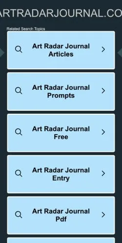 Pré-visualização do site Art Radar Journal, meio de Estados Unidos para artigos patrocinados