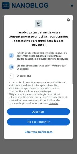 Aperçu du site Nanoblog, média de France pour articles sponsorisés
