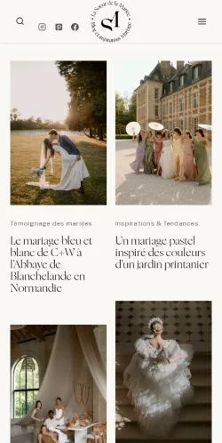 스폰서 기사용 프랑스 매체 La Sœur de la Mariée 사이트 미리보기