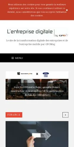 Anteprima del sito Entreprise Digitale, media di Francia per articoli sponsorizzati
