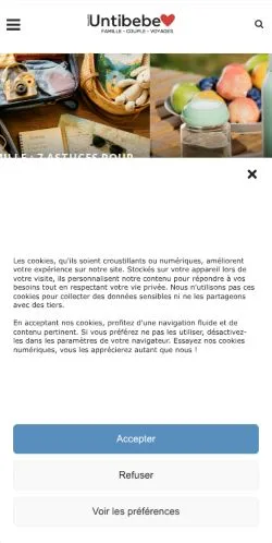 Aperçu du site UntiBebe, média de France pour articles sponsorisés