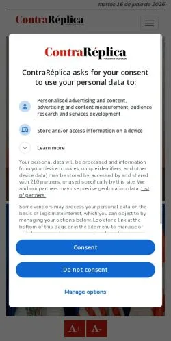Anteprima del sito ContraRéplica, media di Messico per articoli sponsorizzati
