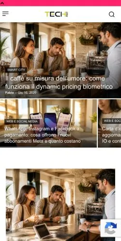Förhandsvisning av webbplatsen TechPost, medium i Italien för sponsrade artiklar