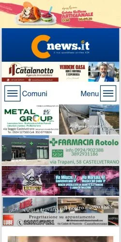 Podgląd witryny Castelvetrano News, medium z kraju Włochy do artykułów sponsorowanych