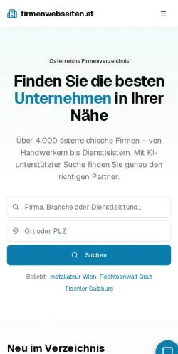 Anteprima del sito Firmenwebseiten, media di Austria per articoli sponsorizzati