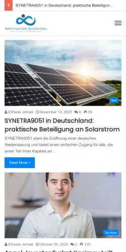 Anteprima del sito Kreuznacher Rundschau, media di Germania per articoli sponsorizzati