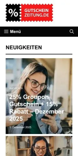Anteprima del sito Gutschein-Zeitung, media di Germania per articoli sponsorizzati