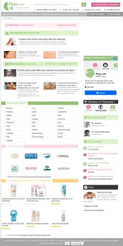 Sponsorlu makaleler için Fransa medyası Peau sitesinin önizlemesi