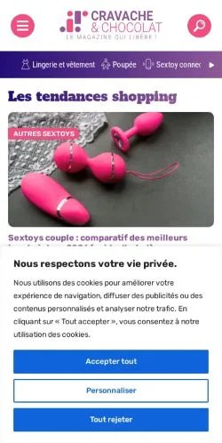 Preview of the Cravache & Chocolat website, a media outlet in France for sponsored articles