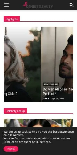 Anteprima del sito Geniusbeauty, media di Stati Uniti per articoli sponsorizzati