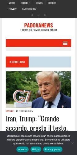 Anteprima del sito Padovanews, media di Italia per articoli sponsorizzati