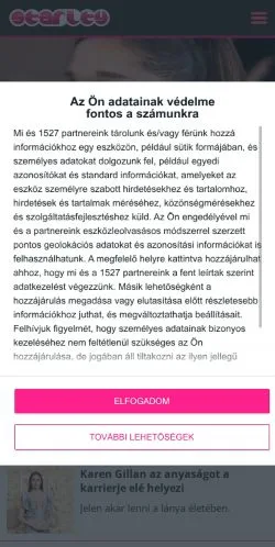 Pré-visualização do site Starity, meio de Hungria para artigos patrocinados