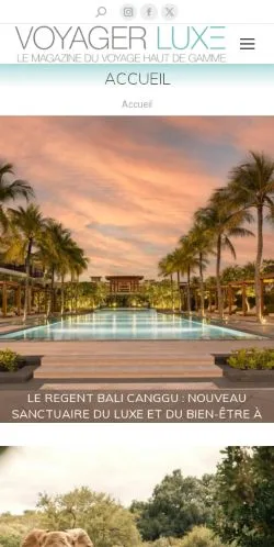 스폰서 기사용 프랑스 매체 Voyager Luxe 사이트 미리보기