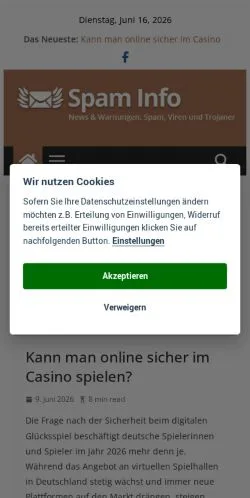 Anteprima del sito Anti-Spam Info, media di Germania per articoli sponsorizzati