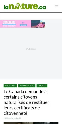 Voorbeeld van de site Lanature, medium uit Canada voor gesponsorde artikelen
